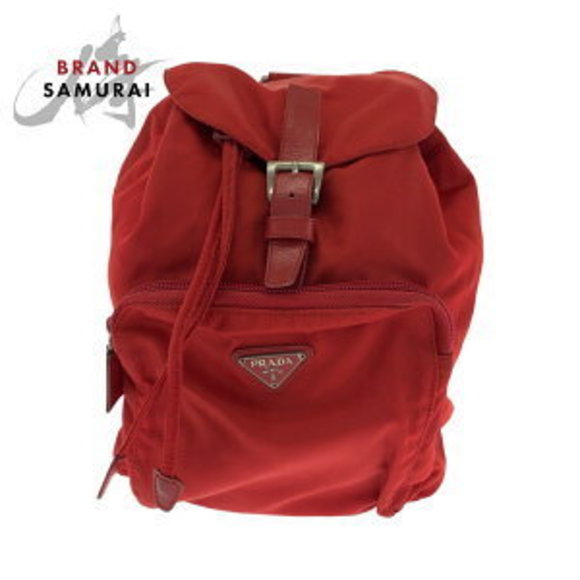 Prada nylon red backpack triangular Tessuto - Picture 1 of 9